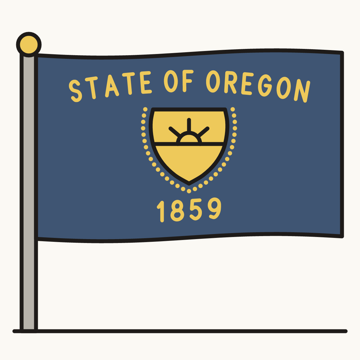 Finished drawing of an oregon flag