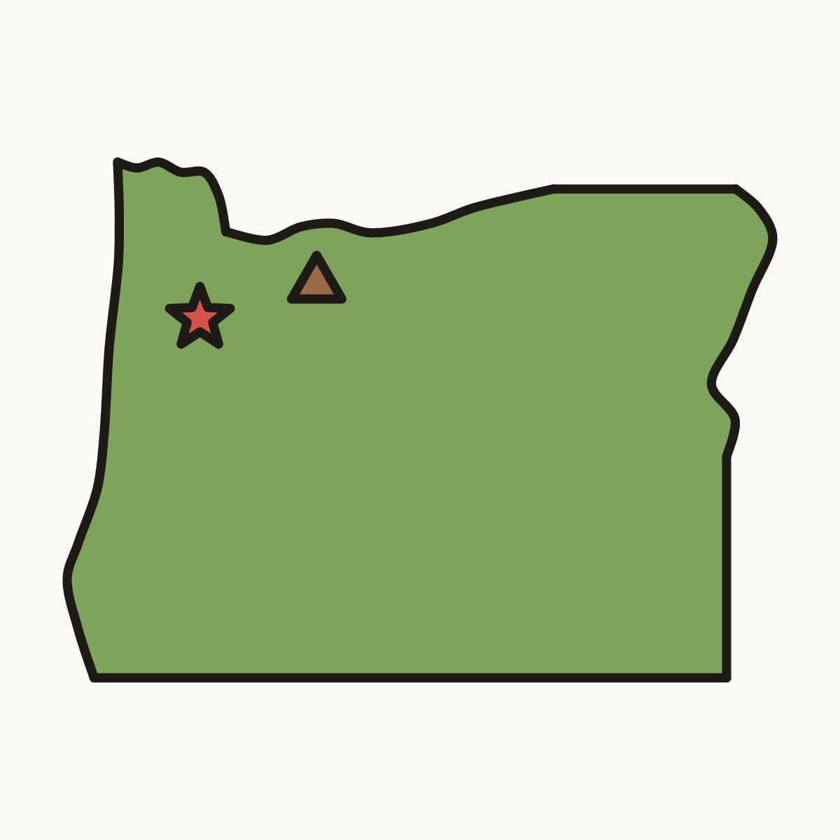Finished drawing of an oregon map
