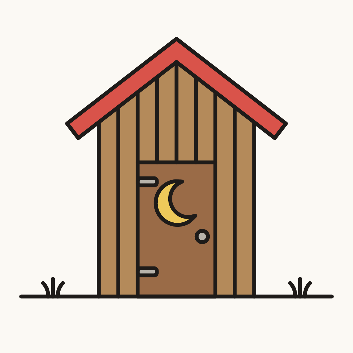 Finished drawing of an outhouse