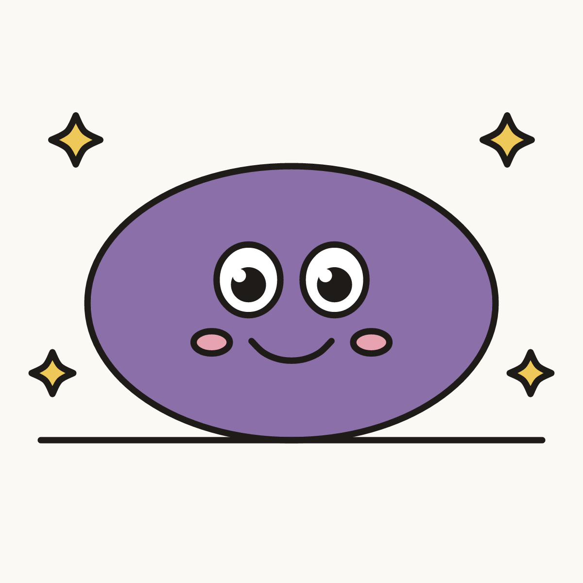 Finished drawing of an oval