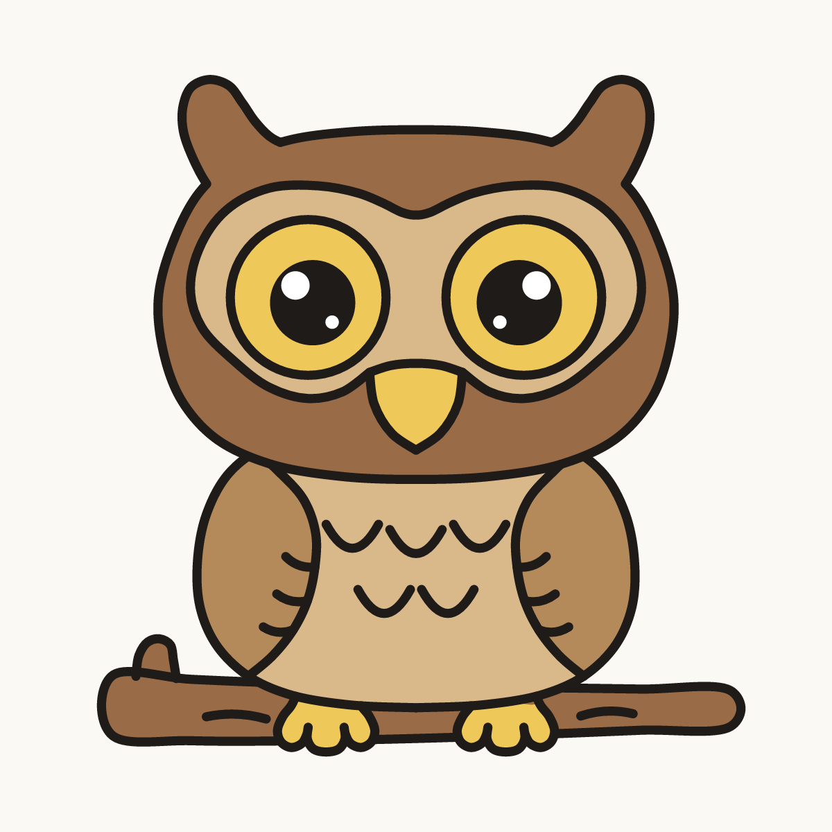 Finished drawing of an owl