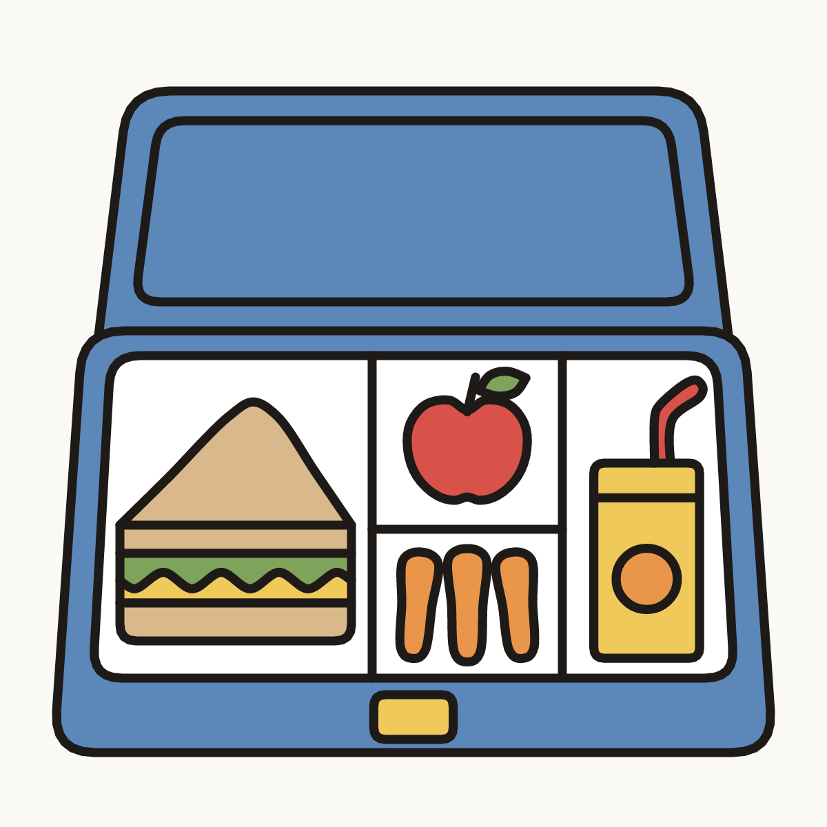 Finished drawing of a packed lunch