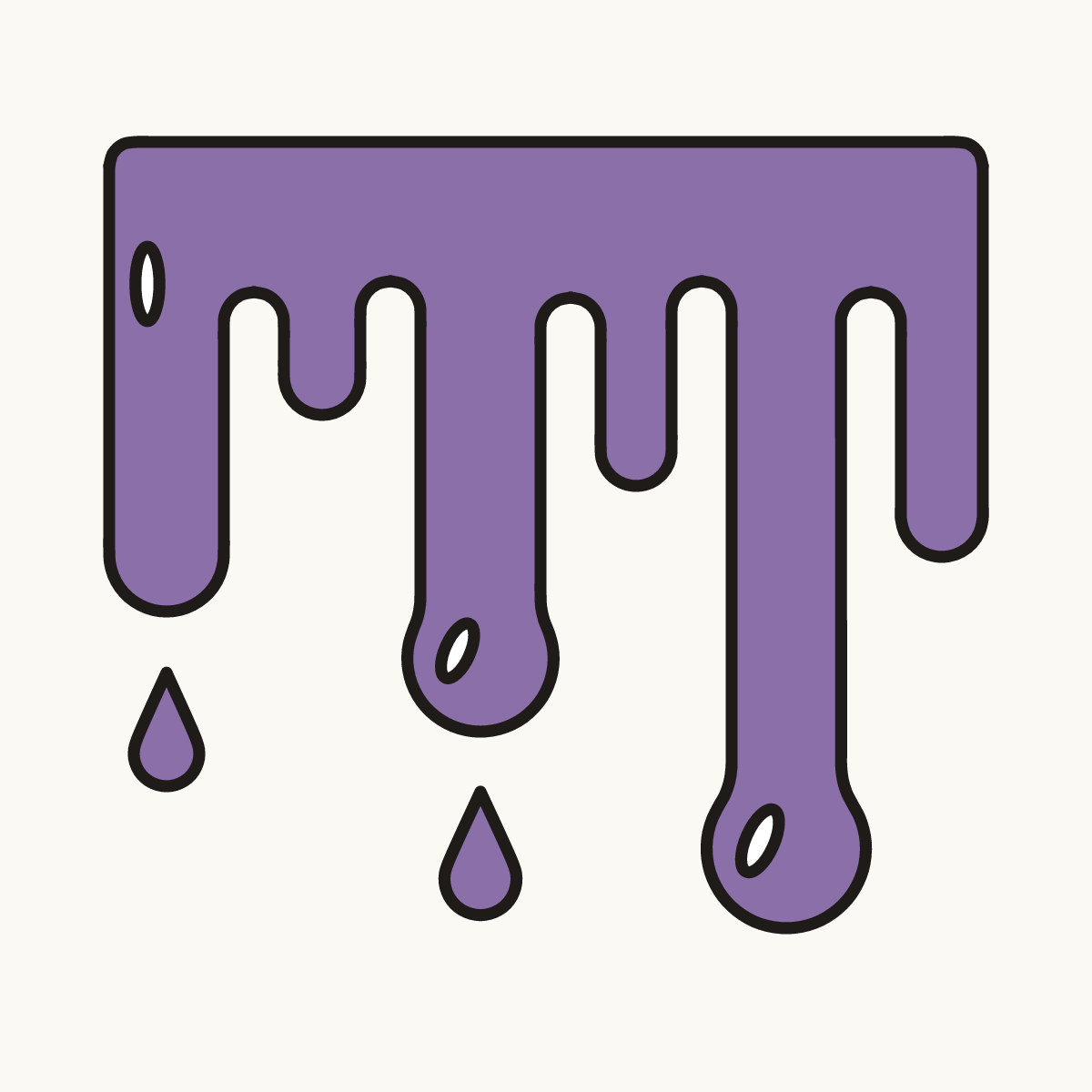 Finished drawing of a paint drip