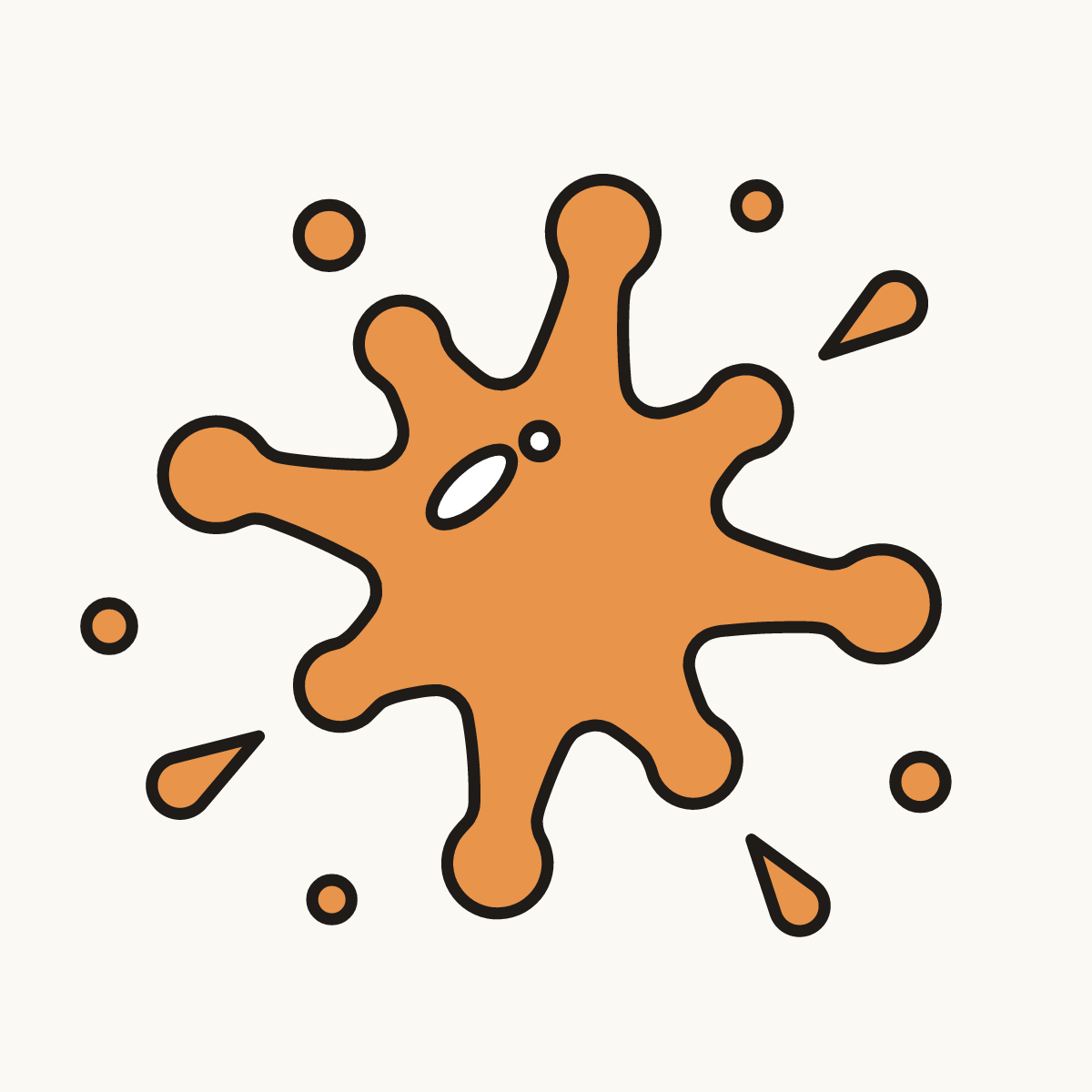 Finished drawing of a paint splatter