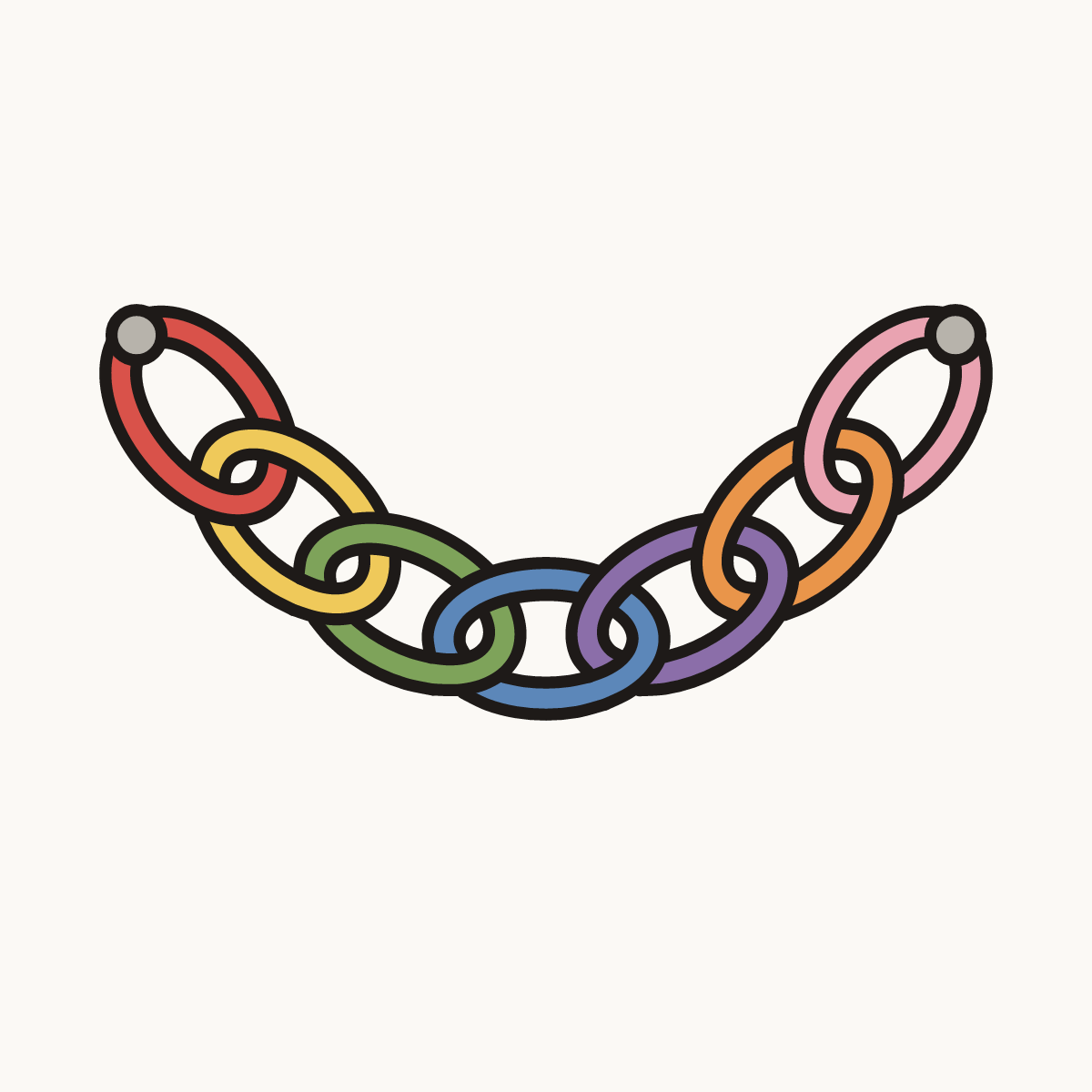 Finished drawing of a paper chain