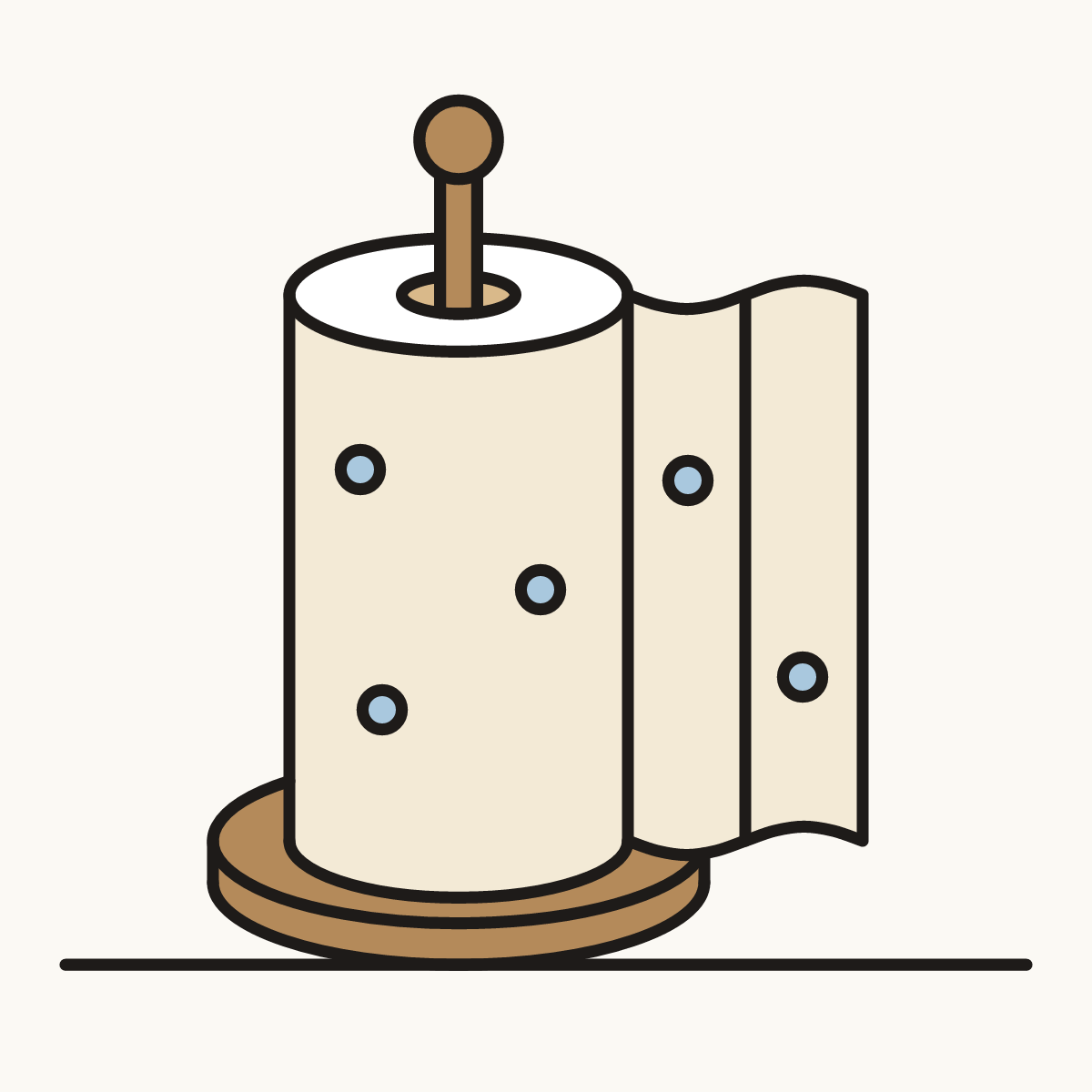 Finished drawing of a paper towel roll