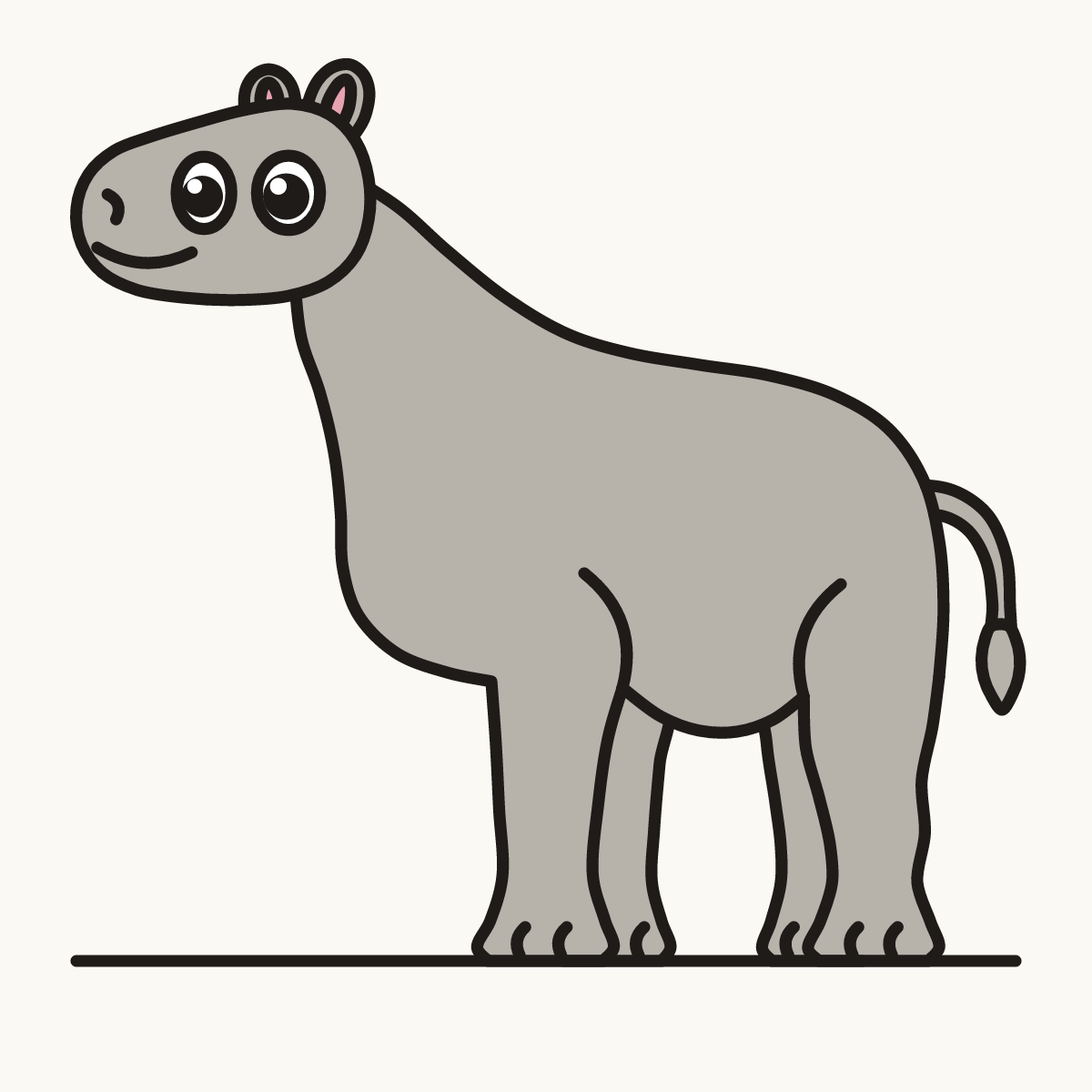 Finished drawing of a paraceratherium