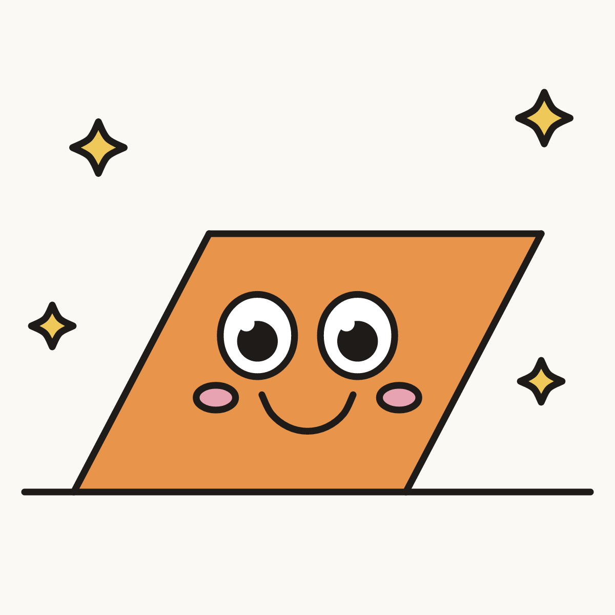 Finished drawing of a parallelogram