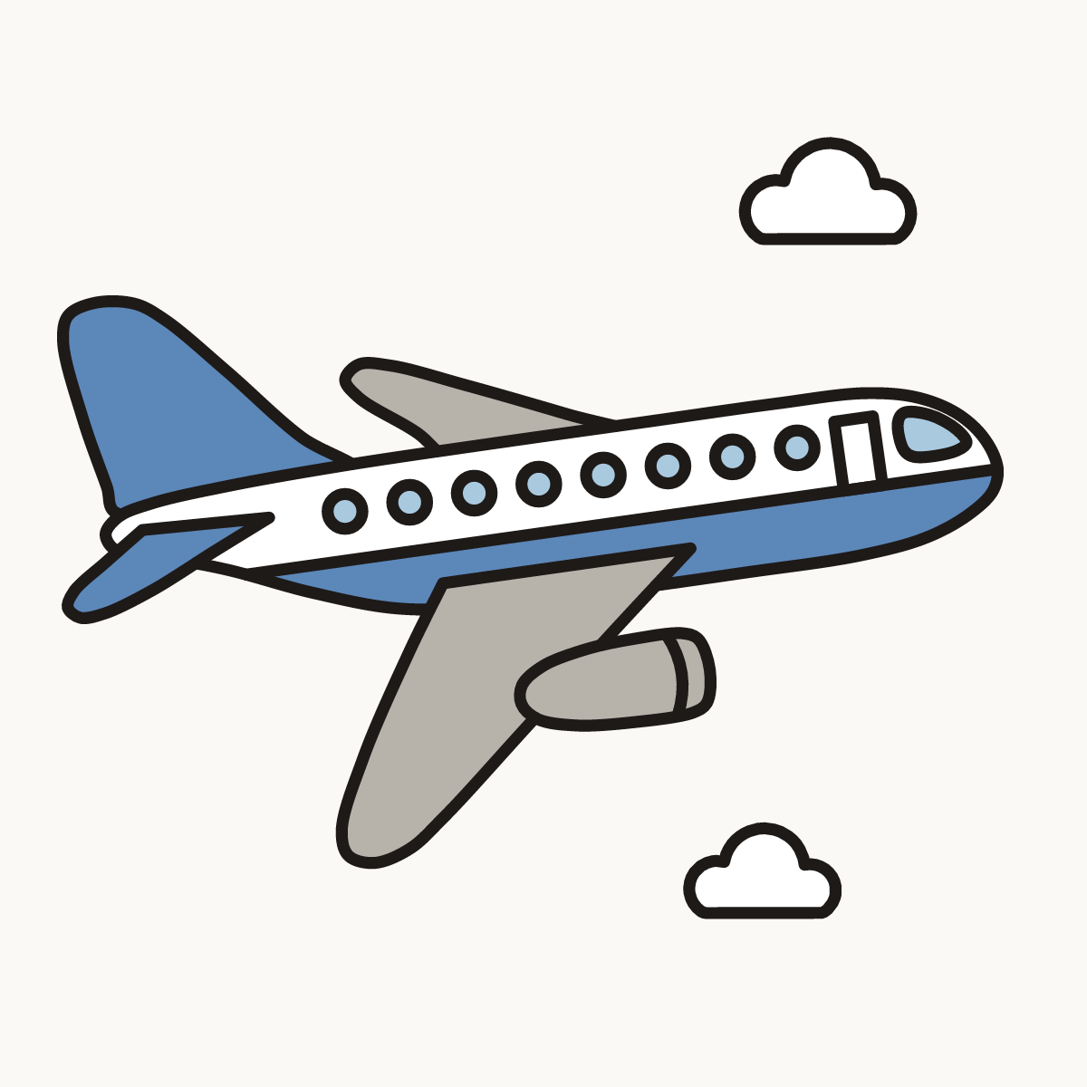 Finished drawing of a passenger jet
