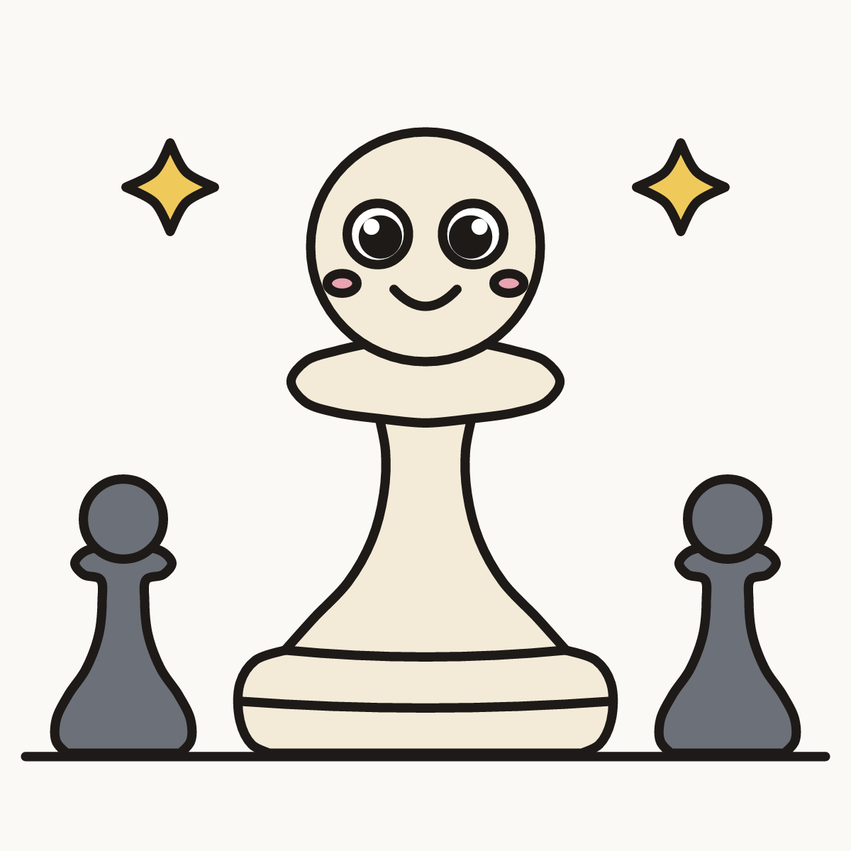 Finished drawing of a pawn