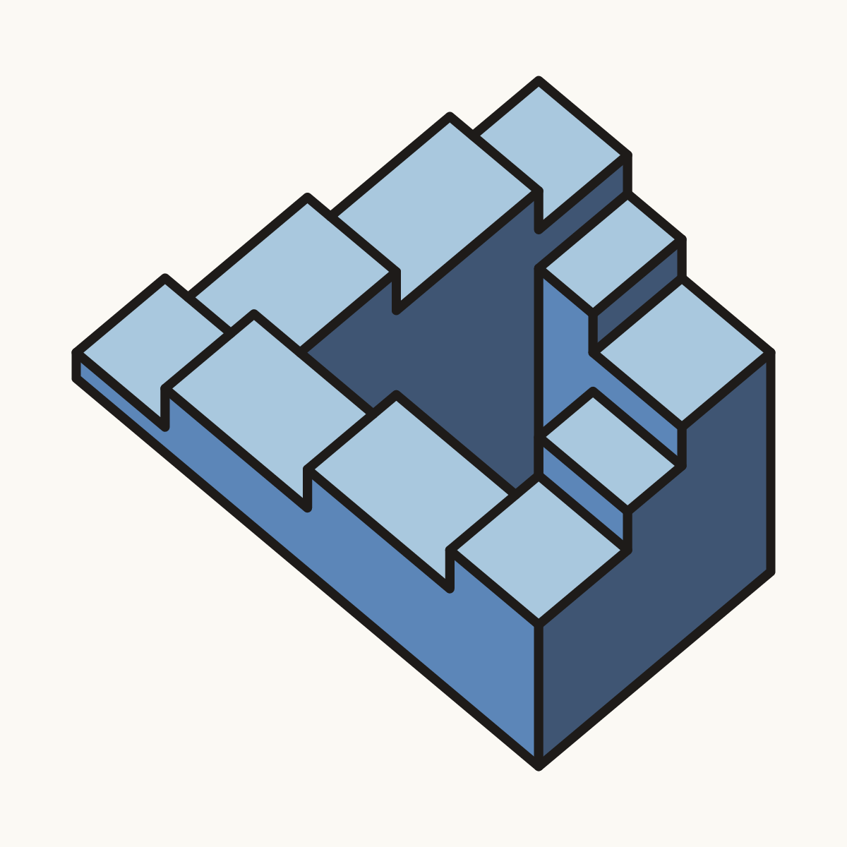Finished drawing of penrose stairs