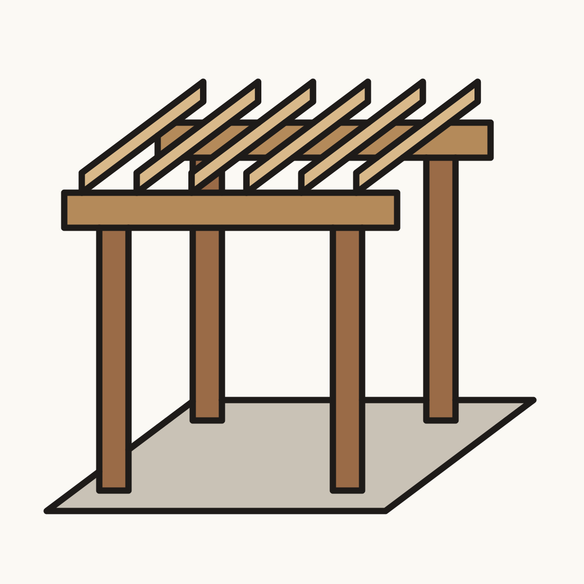 Finished drawing of a pergola