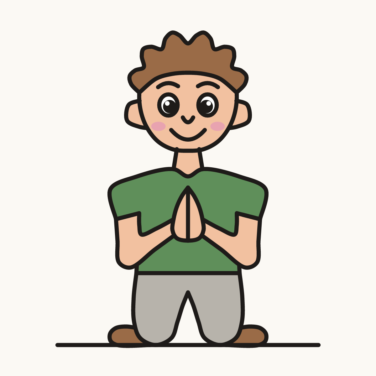 Finished drawing of a person praying