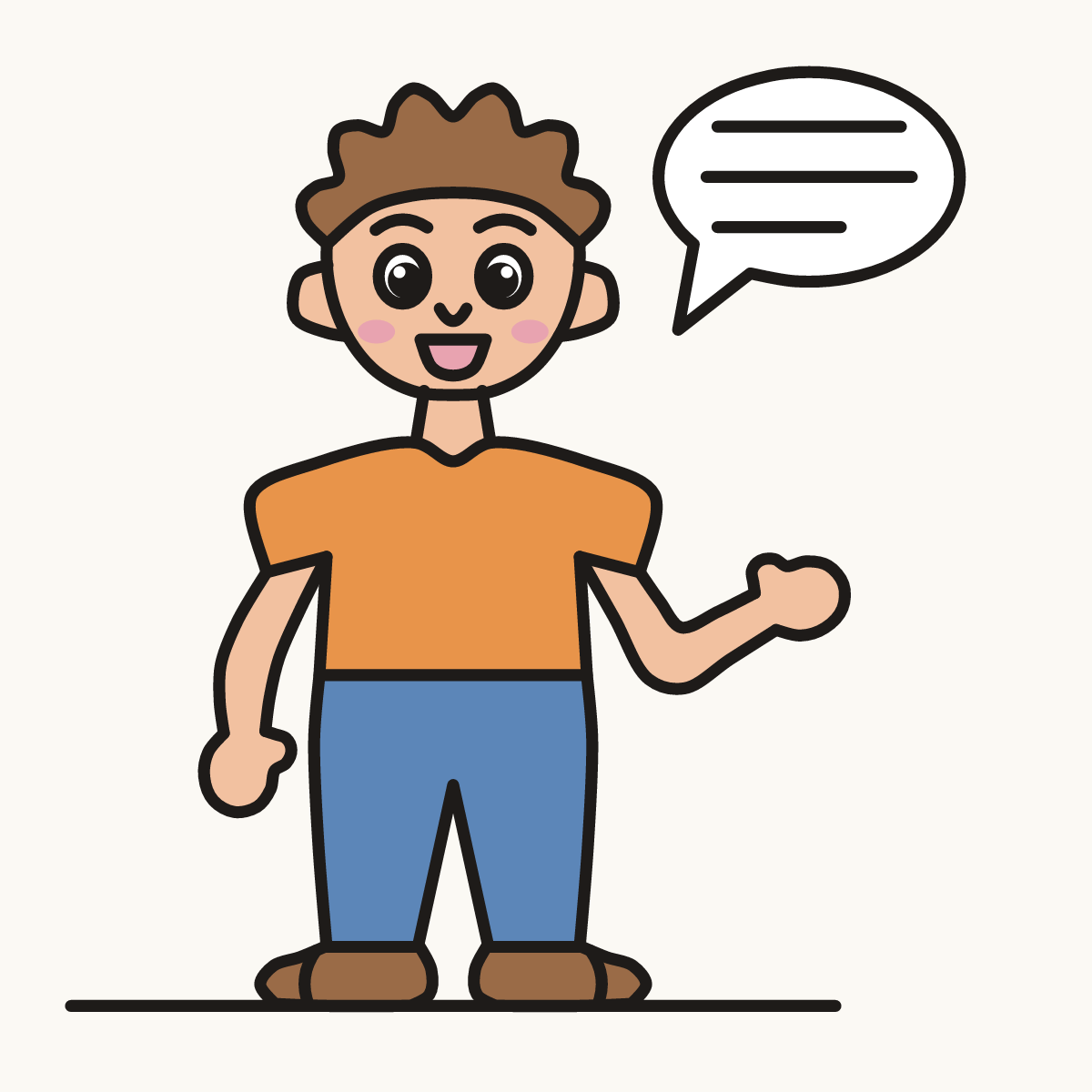 Finished drawing of a person talking