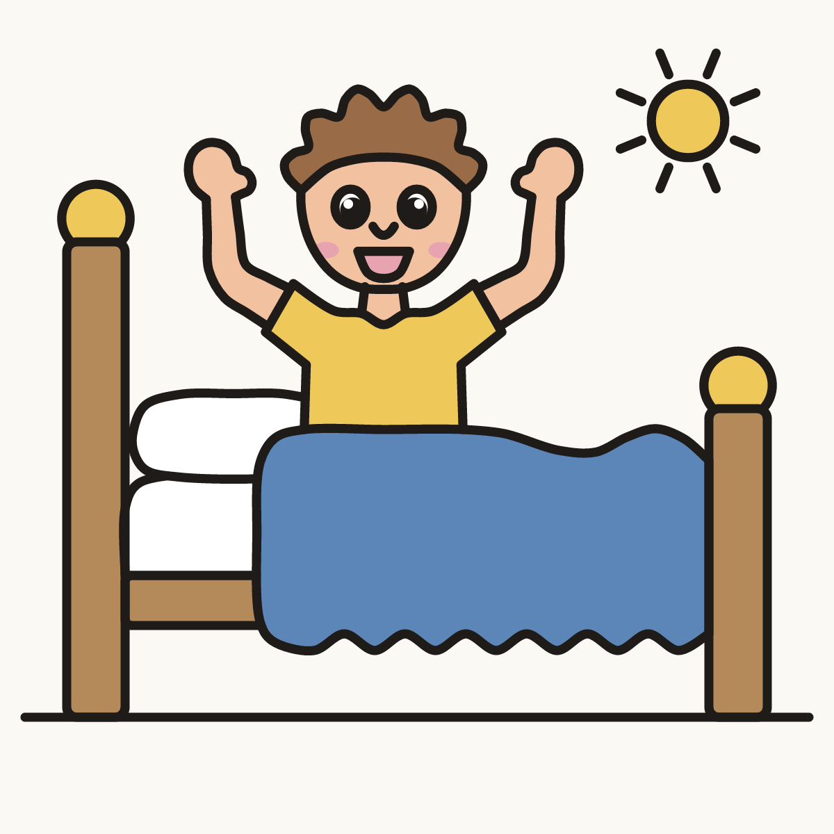 Finished drawing of a person waking up