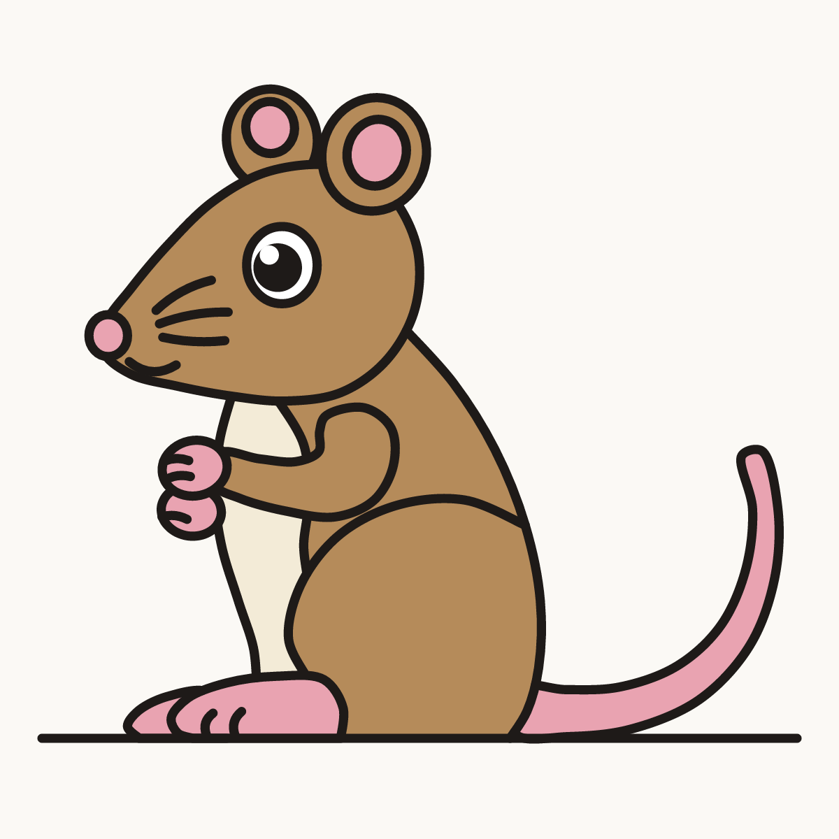 Finished drawing of a pet rat