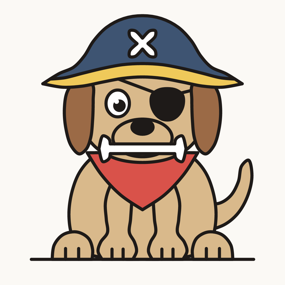 Finished drawing of a pirate dog