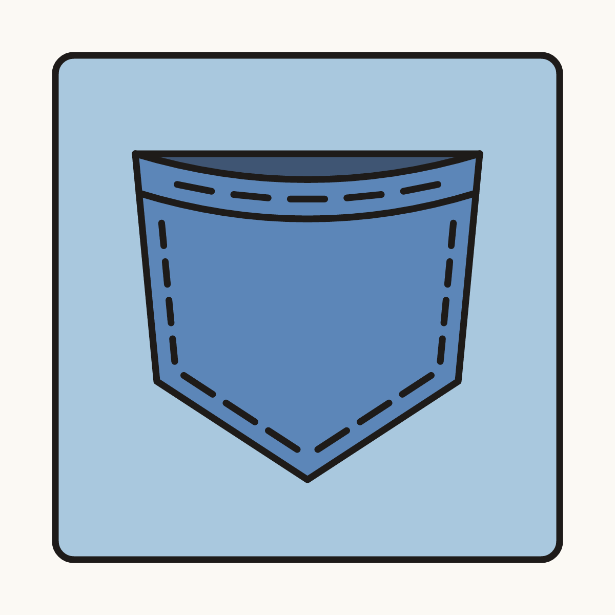 Finished drawing of a pocket