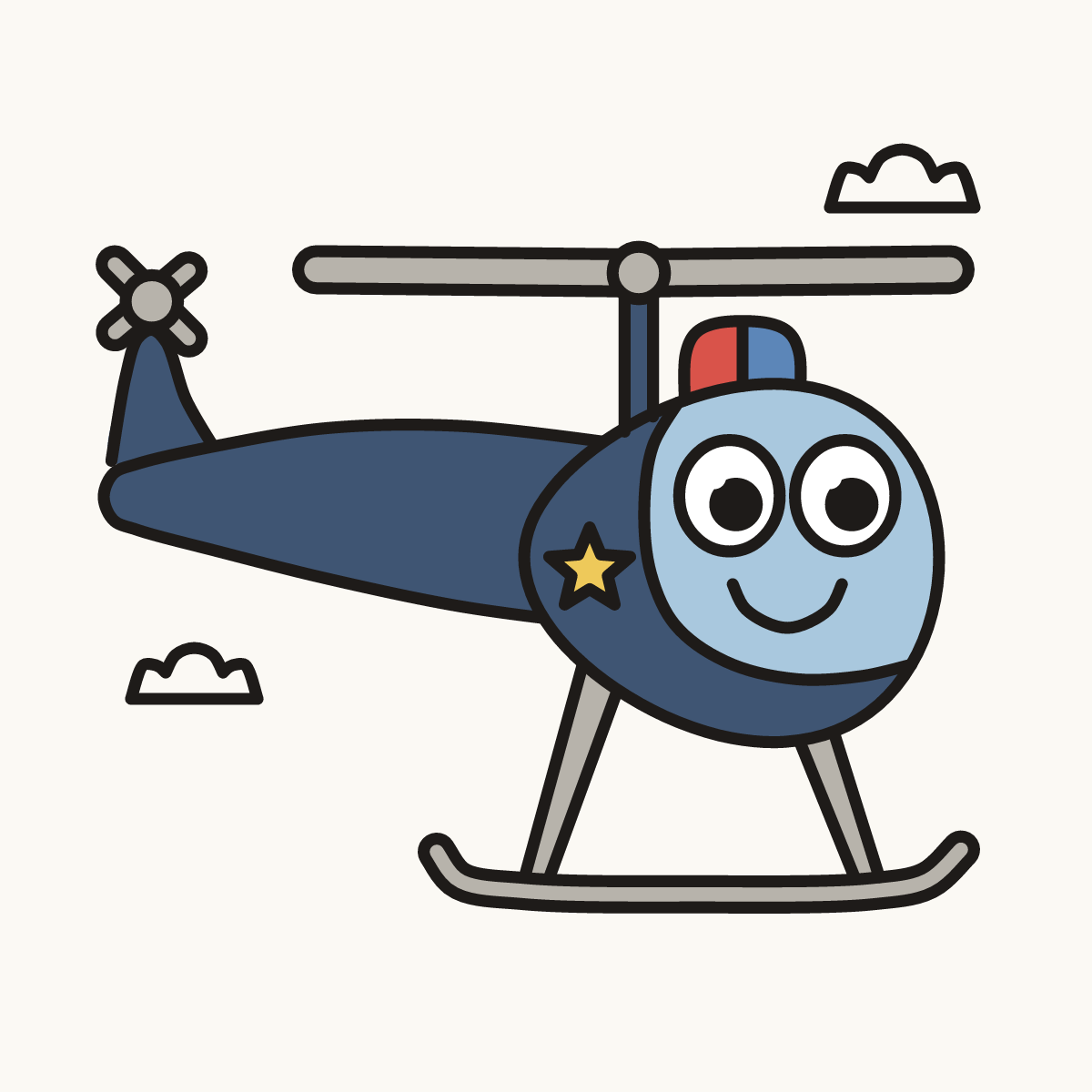 Finished drawing of a police helicopter