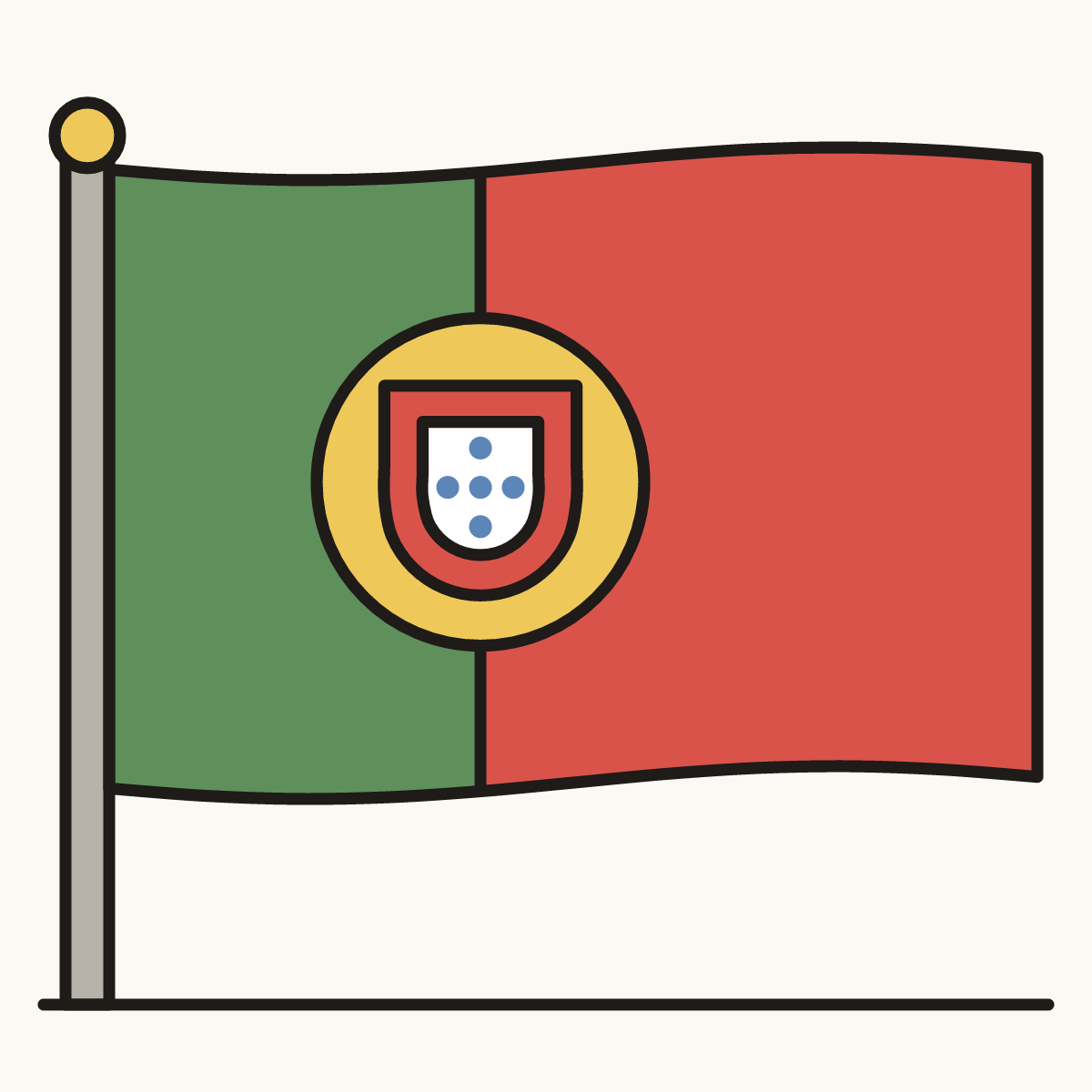 Finished drawing of a portugal flag