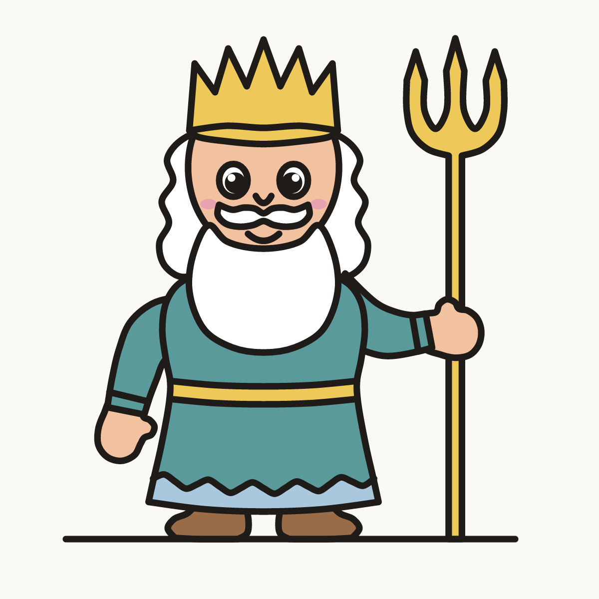 Finished drawing of a poseidon