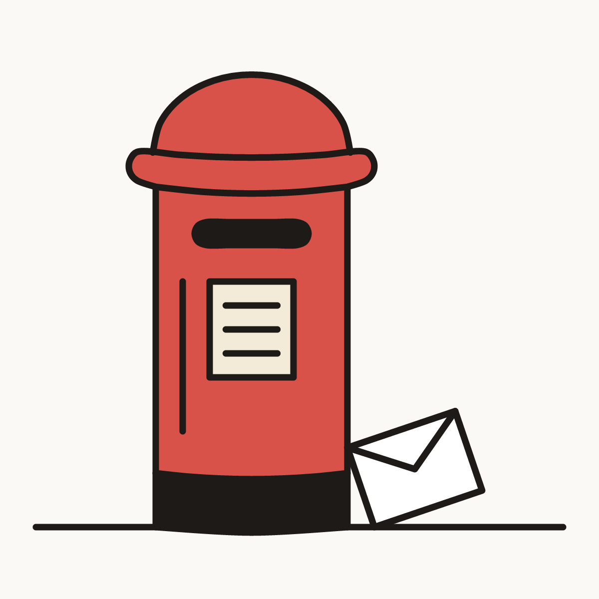 Finished drawing of a post box