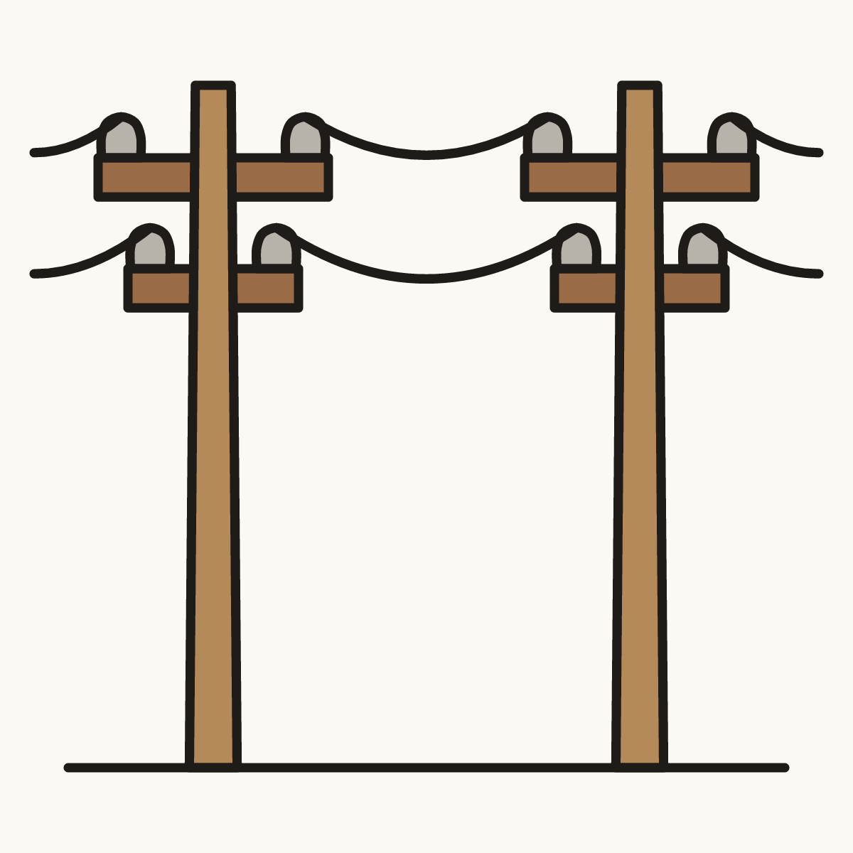 Finished drawing of a power line