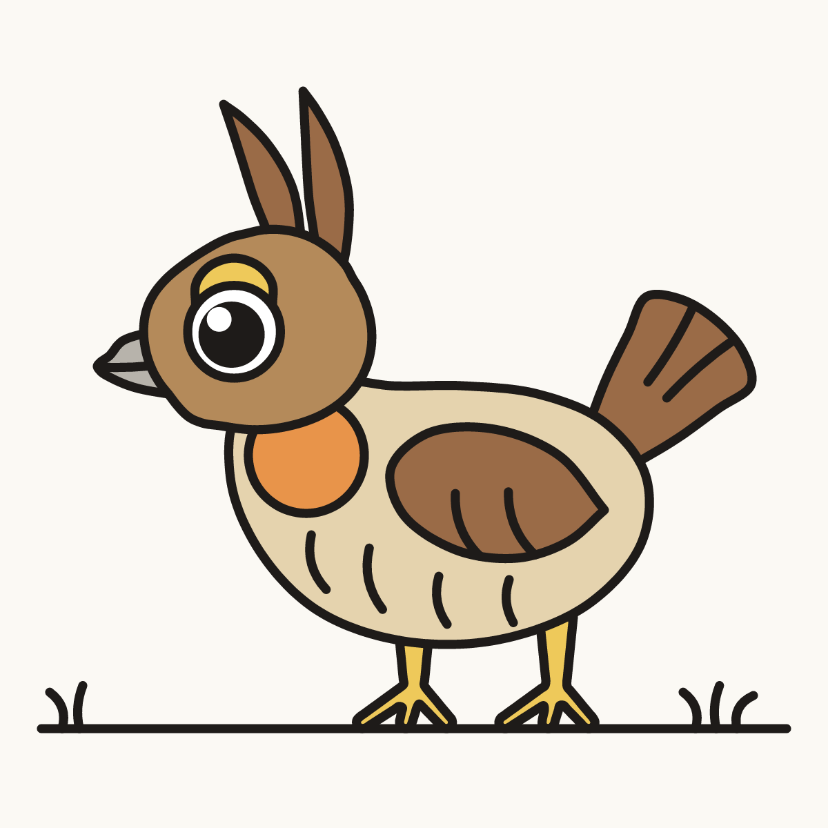 Finished drawing of a prairie chicken