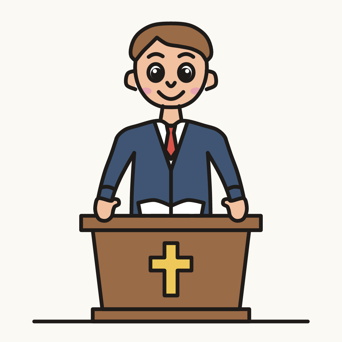 Finished drawing of a preacher