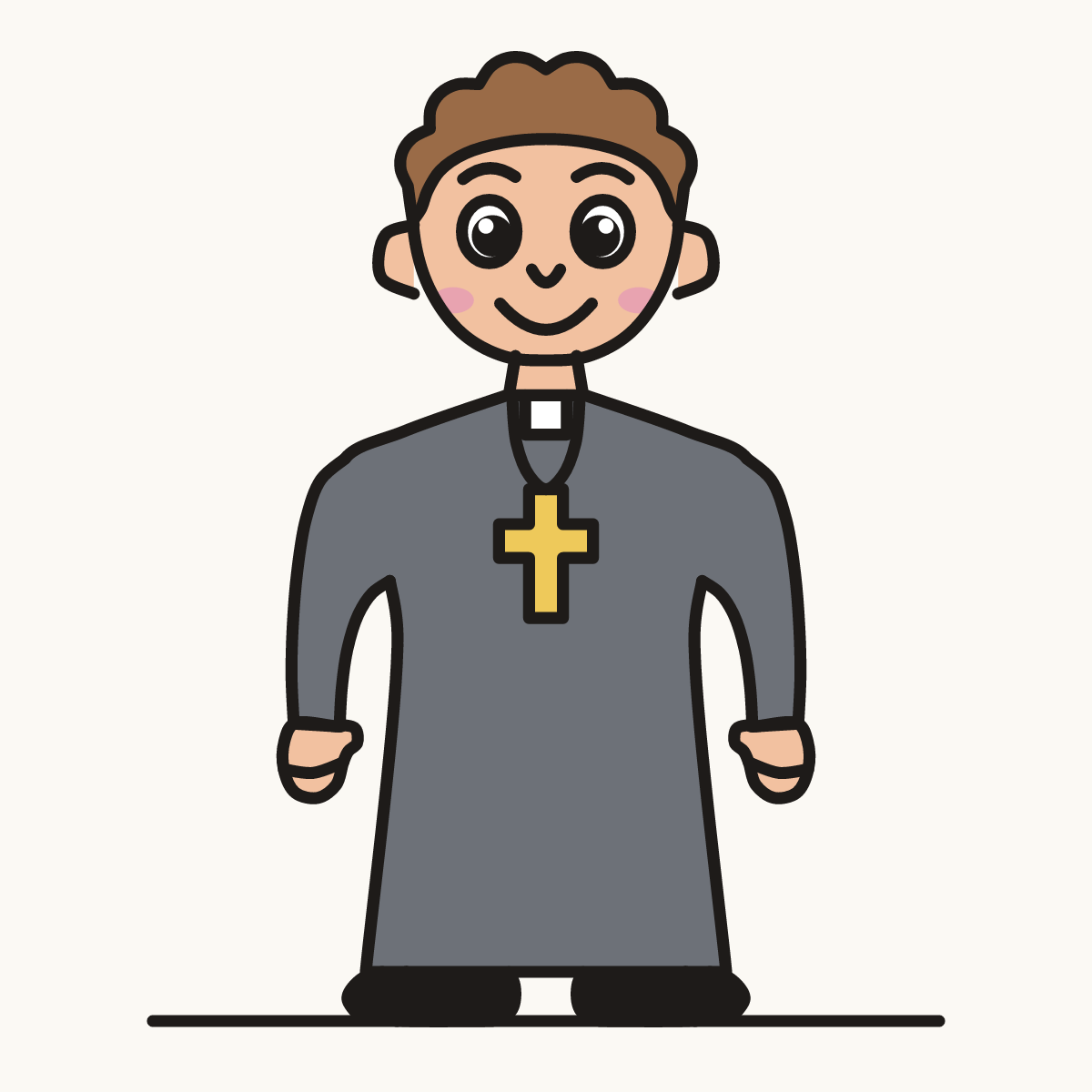 Finished drawing of a priest