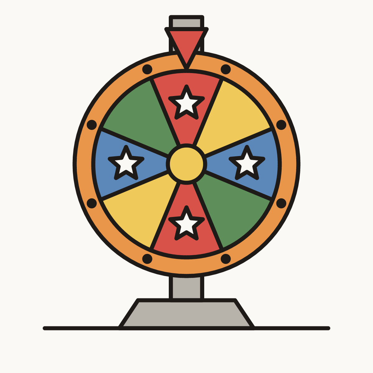 Finished drawing of a prize wheel