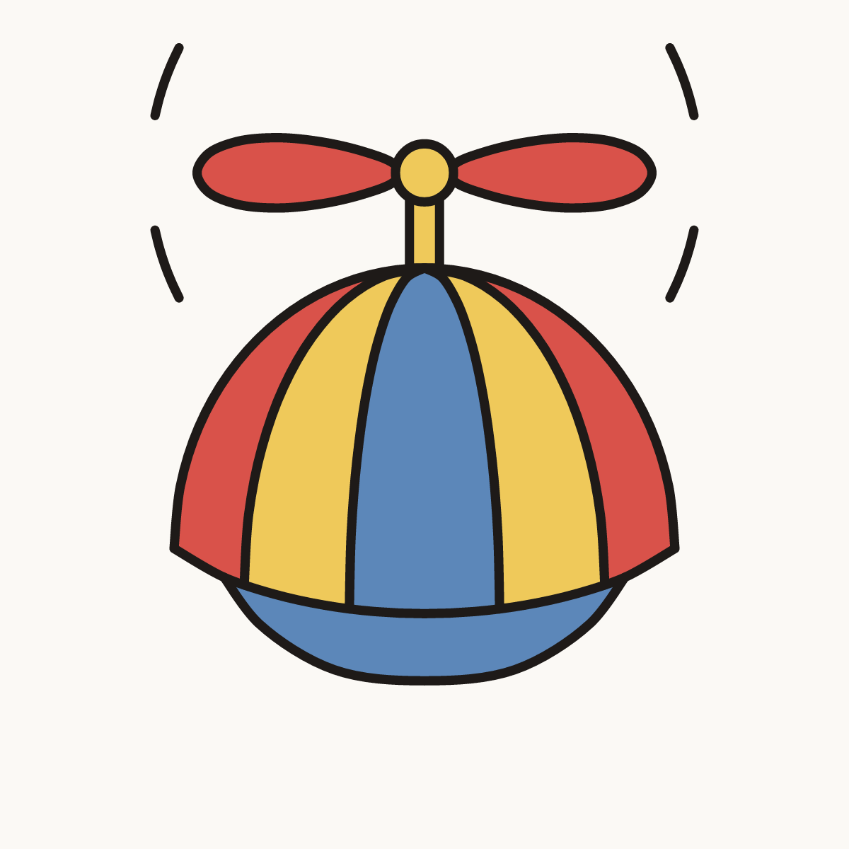 Finished drawing of a propeller hat