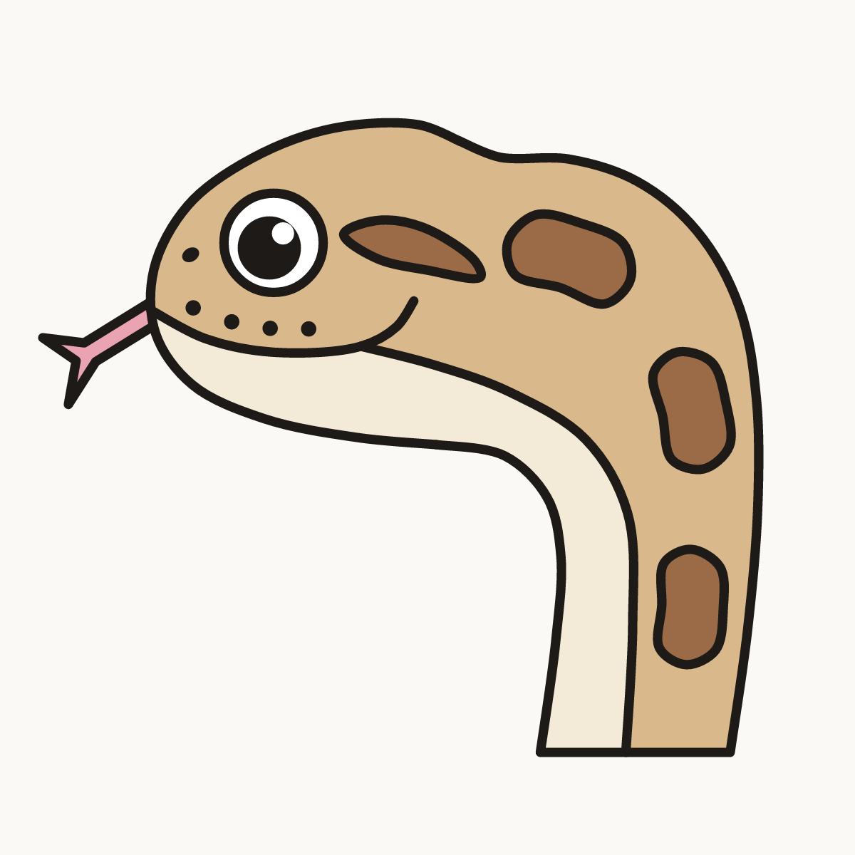 Finished drawing of a python head