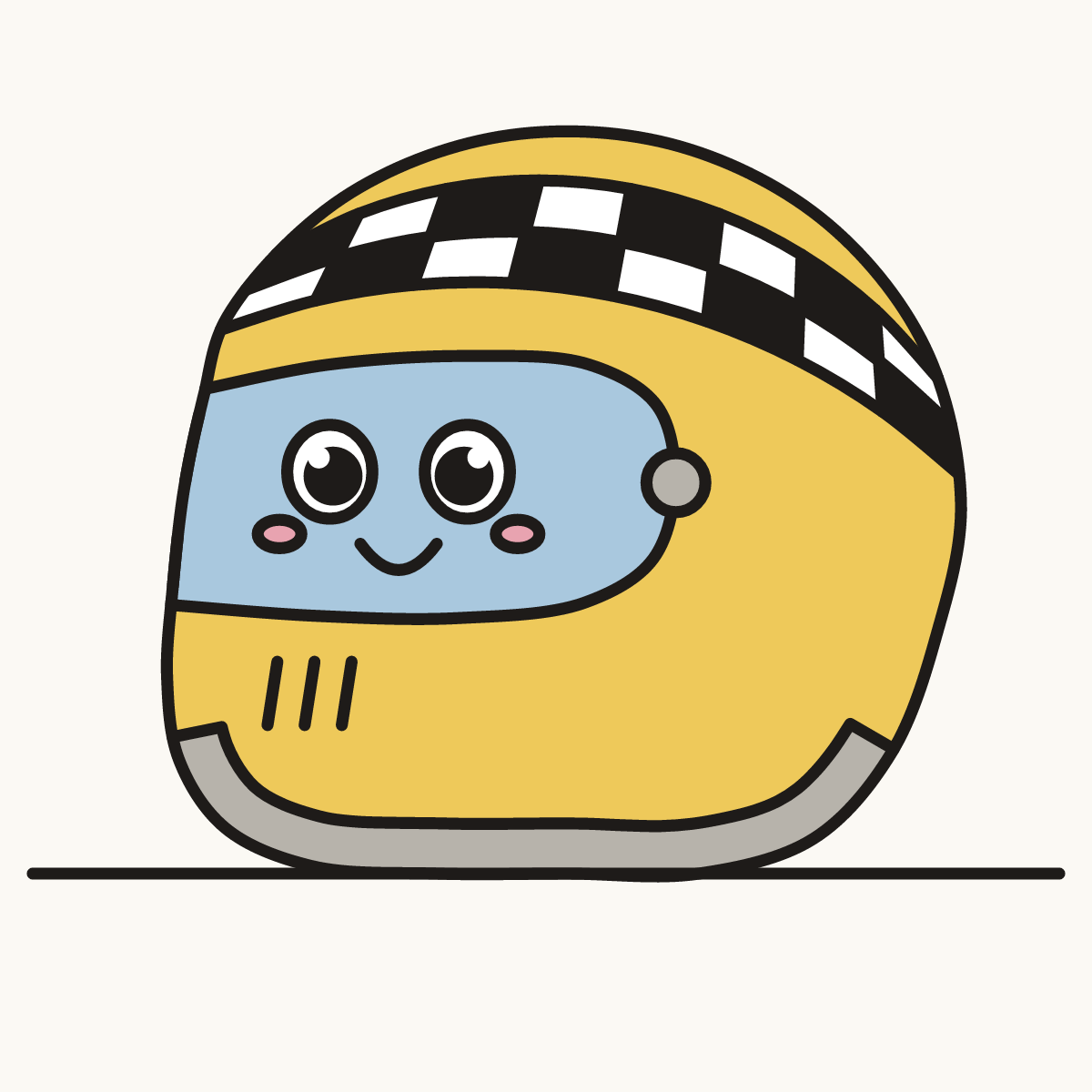 Finished drawing of a racing helmet