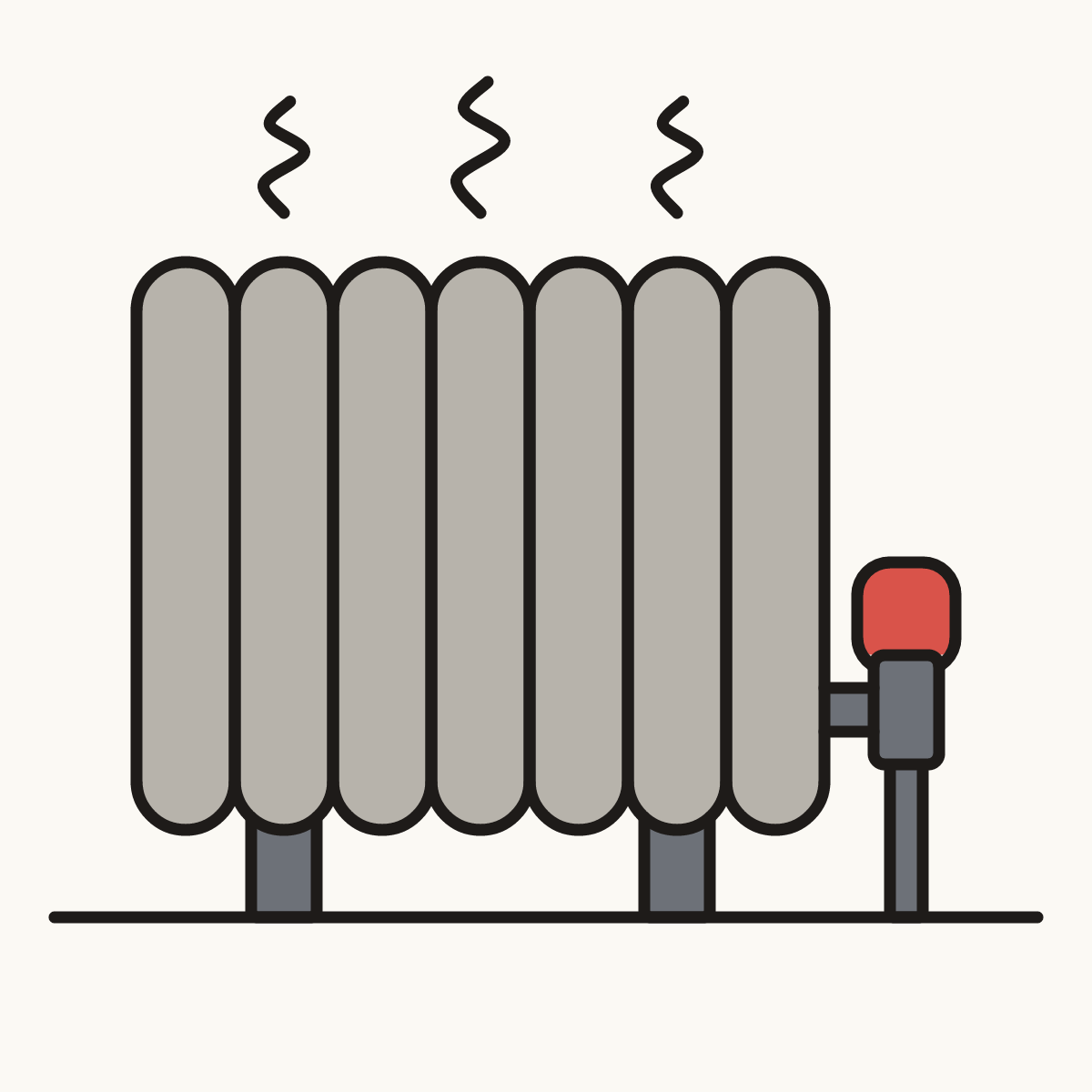 Finished drawing of a radiator
