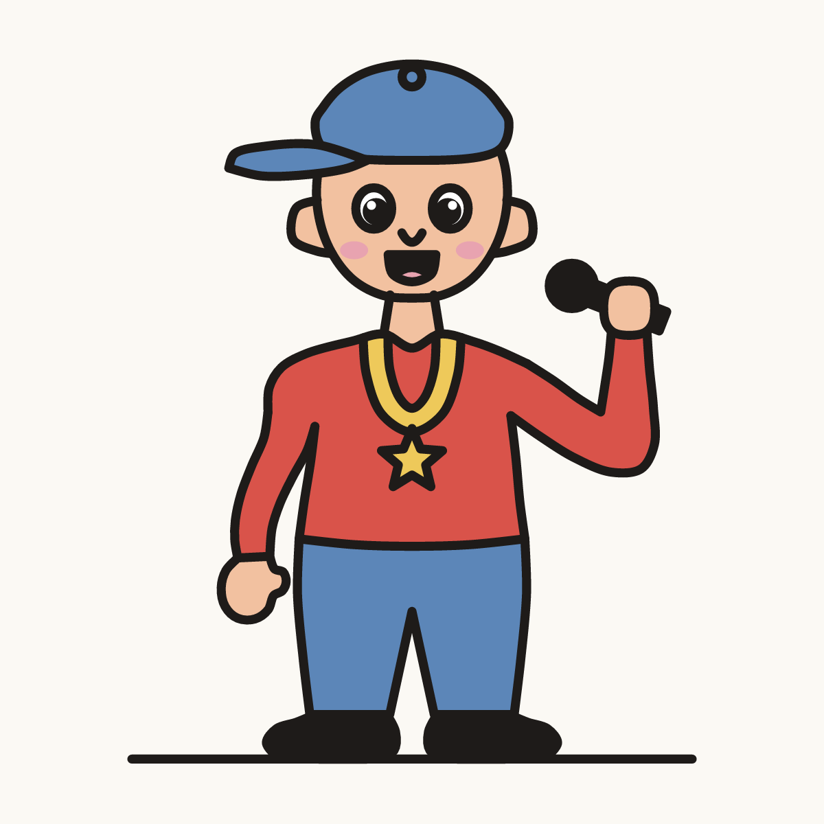 Finished drawing of a rapper