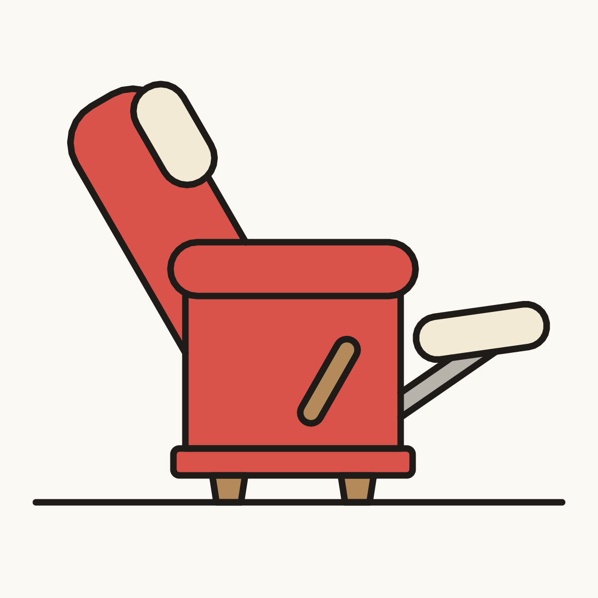 Finished drawing of a recliner