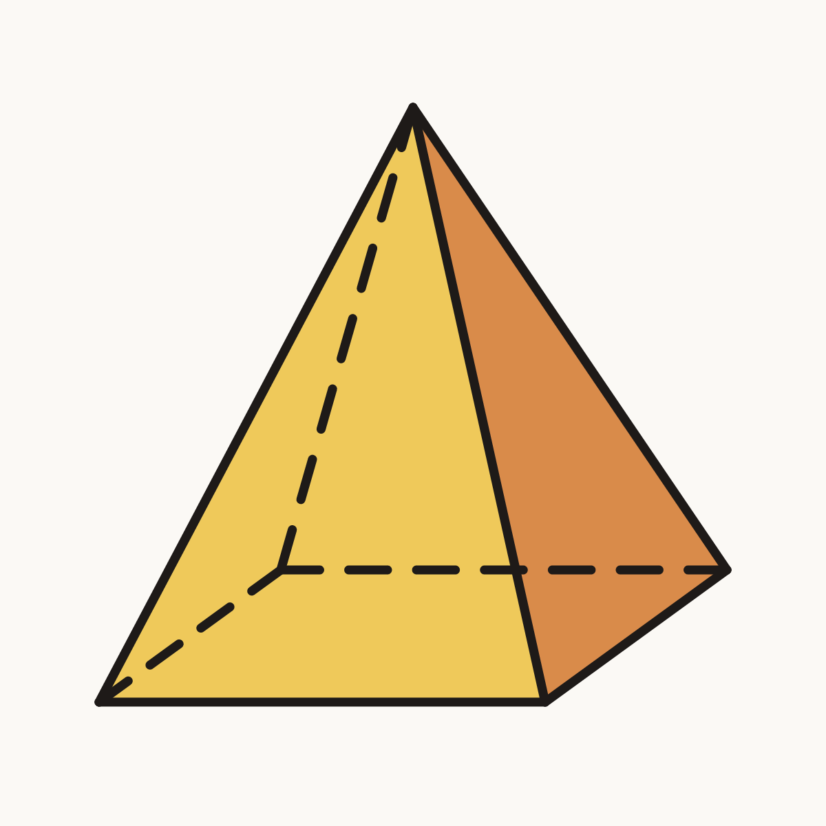 Finished drawing of a rectangular pyramid