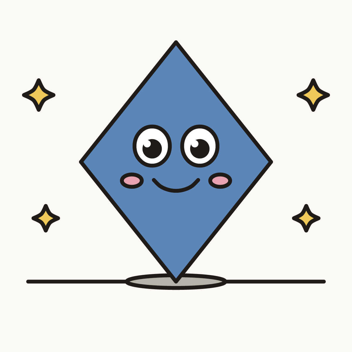 Finished drawing of a rhombus