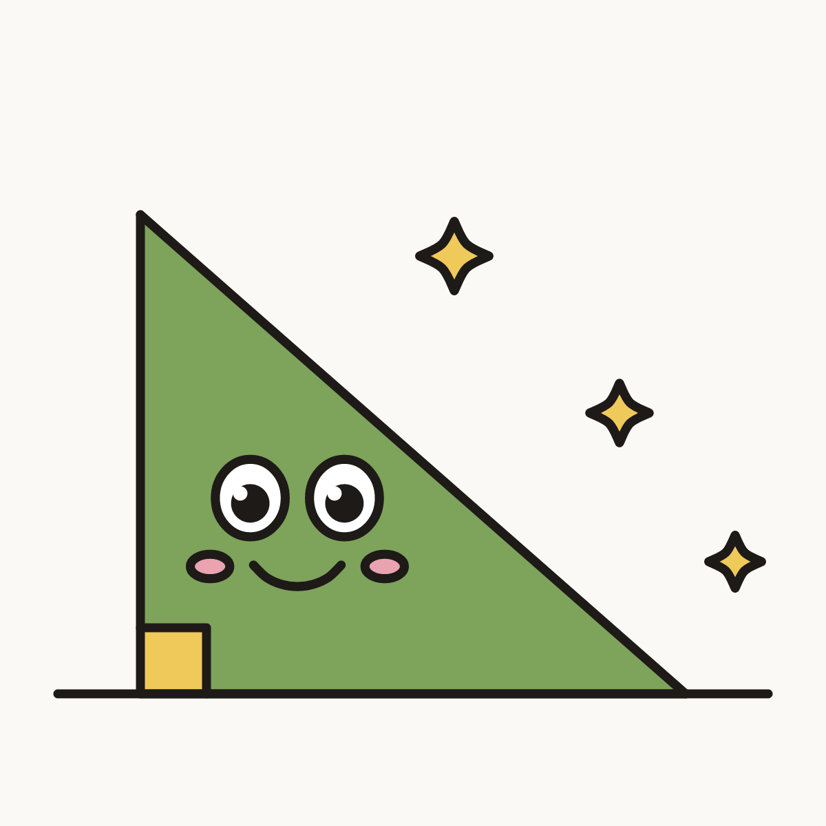 Finished drawing of a right triangle
