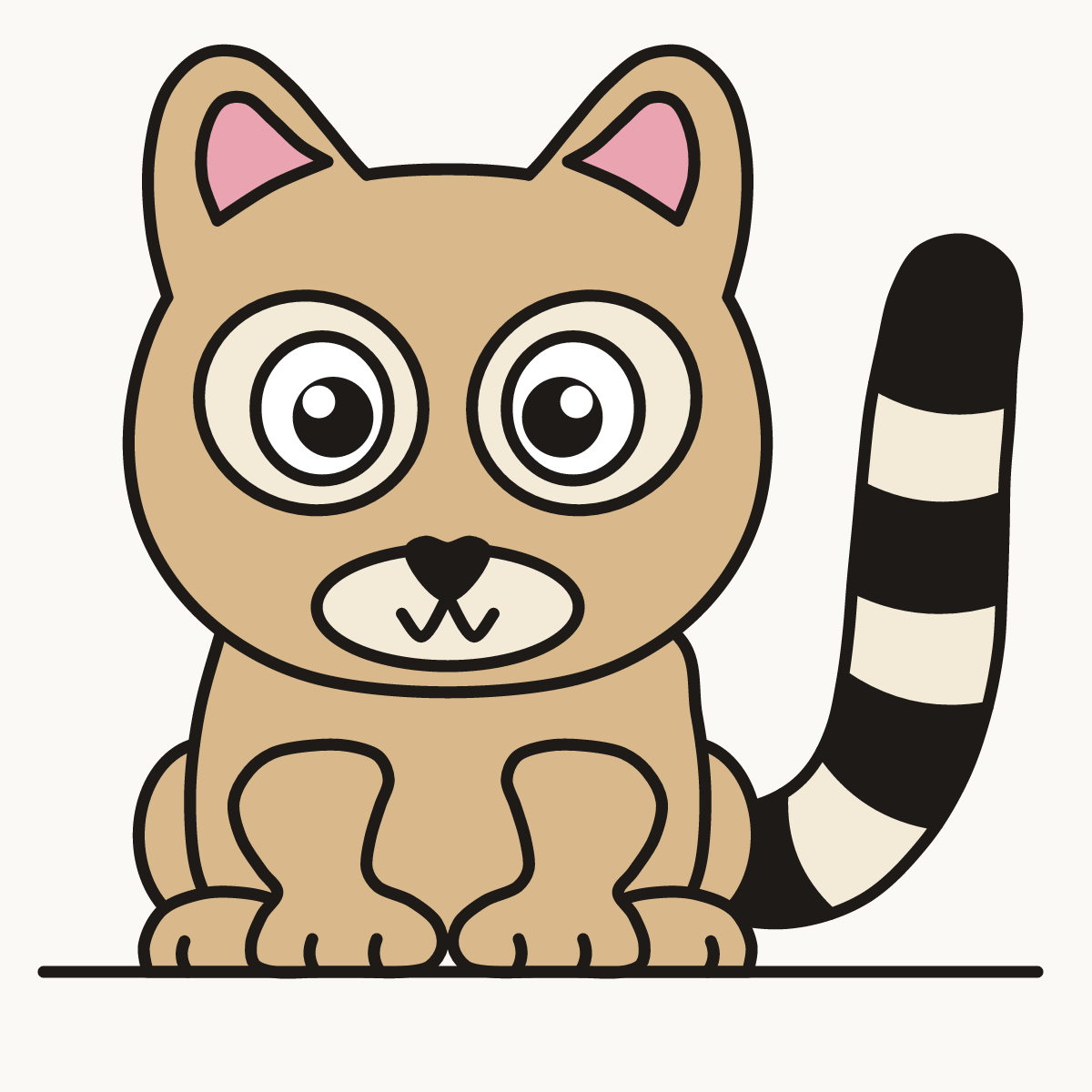 Finished drawing of a ringtail