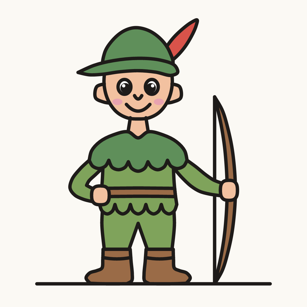 Finished drawing of a robin hood