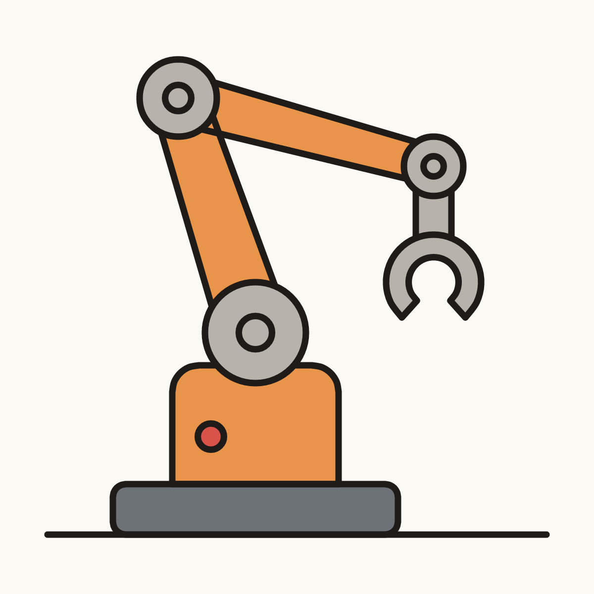 Finished drawing of a robot arm