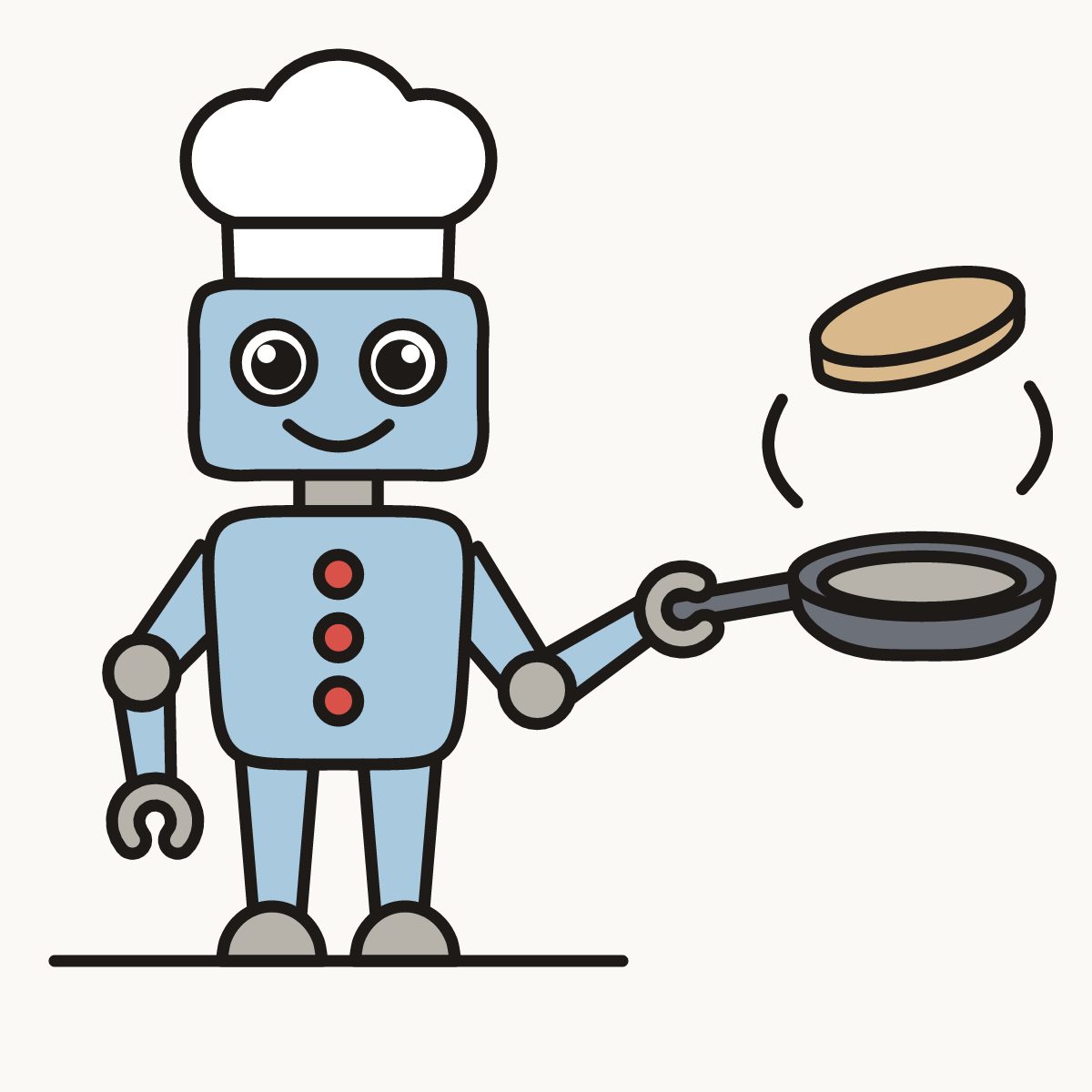 Finished drawing of a robot chef