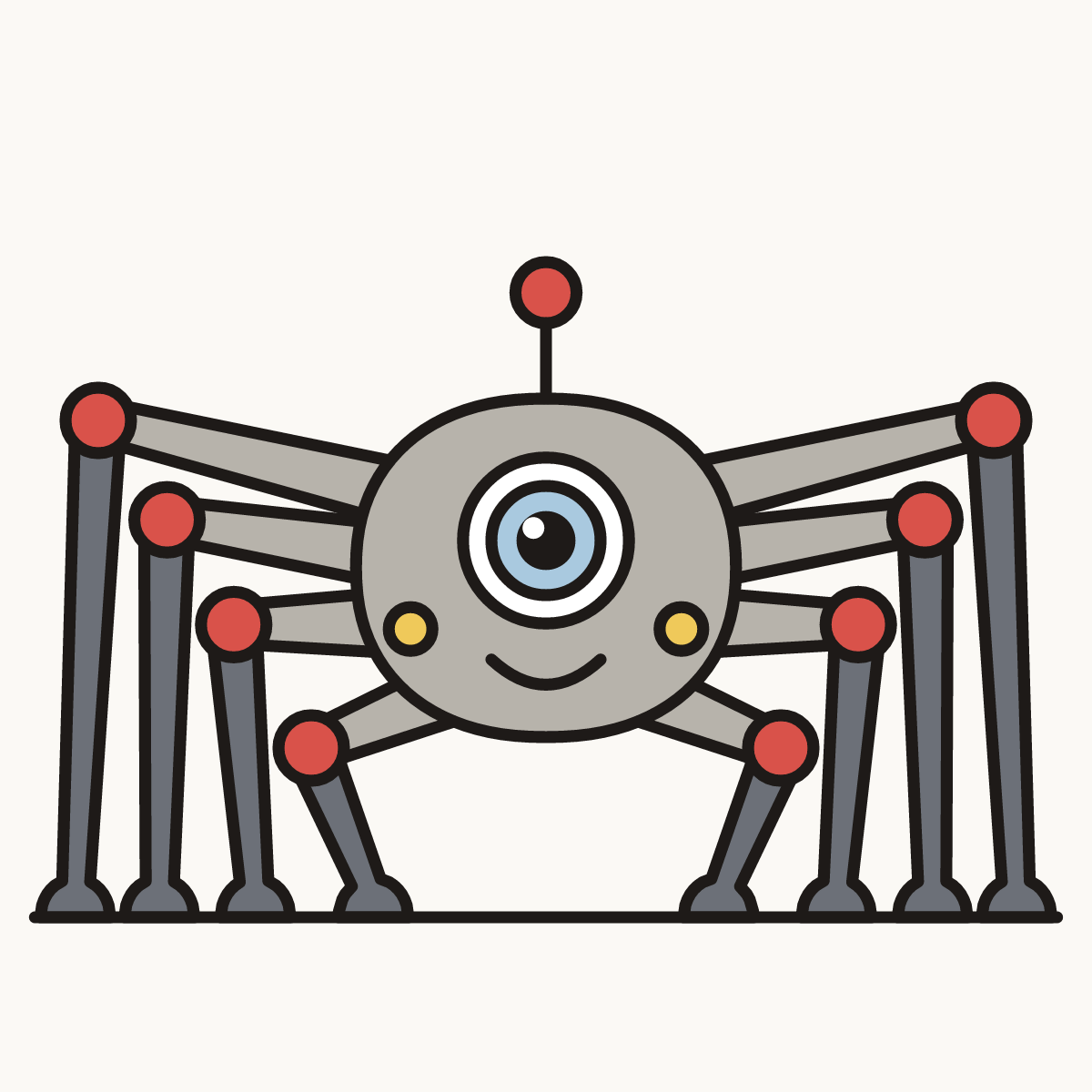 Finished drawing of a robot spider