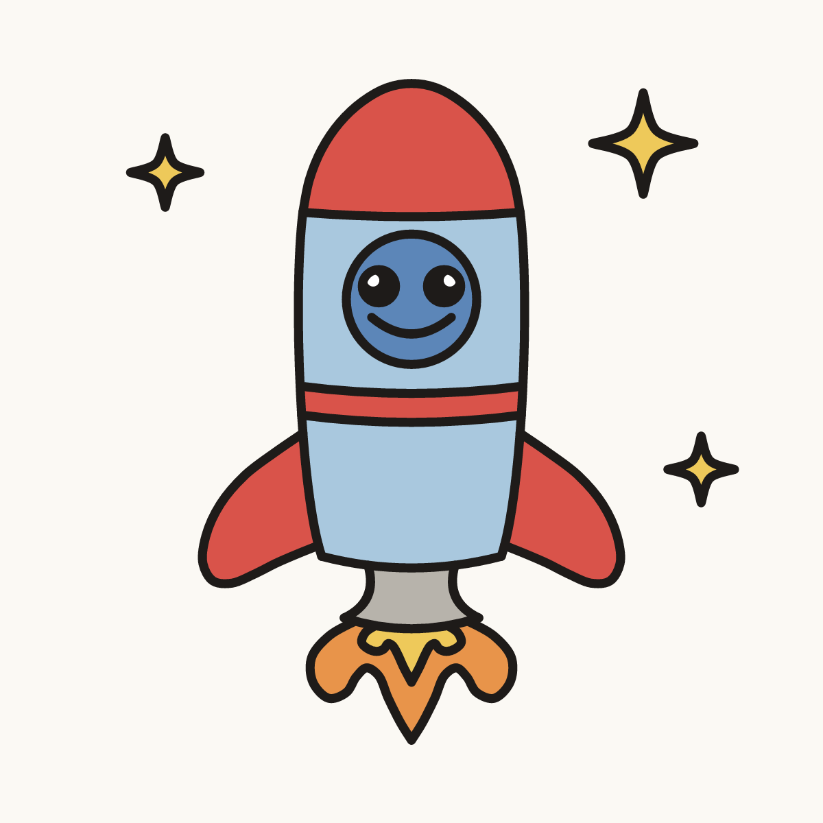 Finished drawing of a rocket