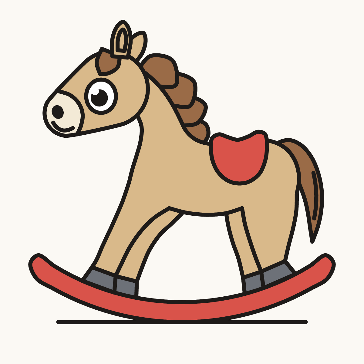 Finished drawing of a rocking horse