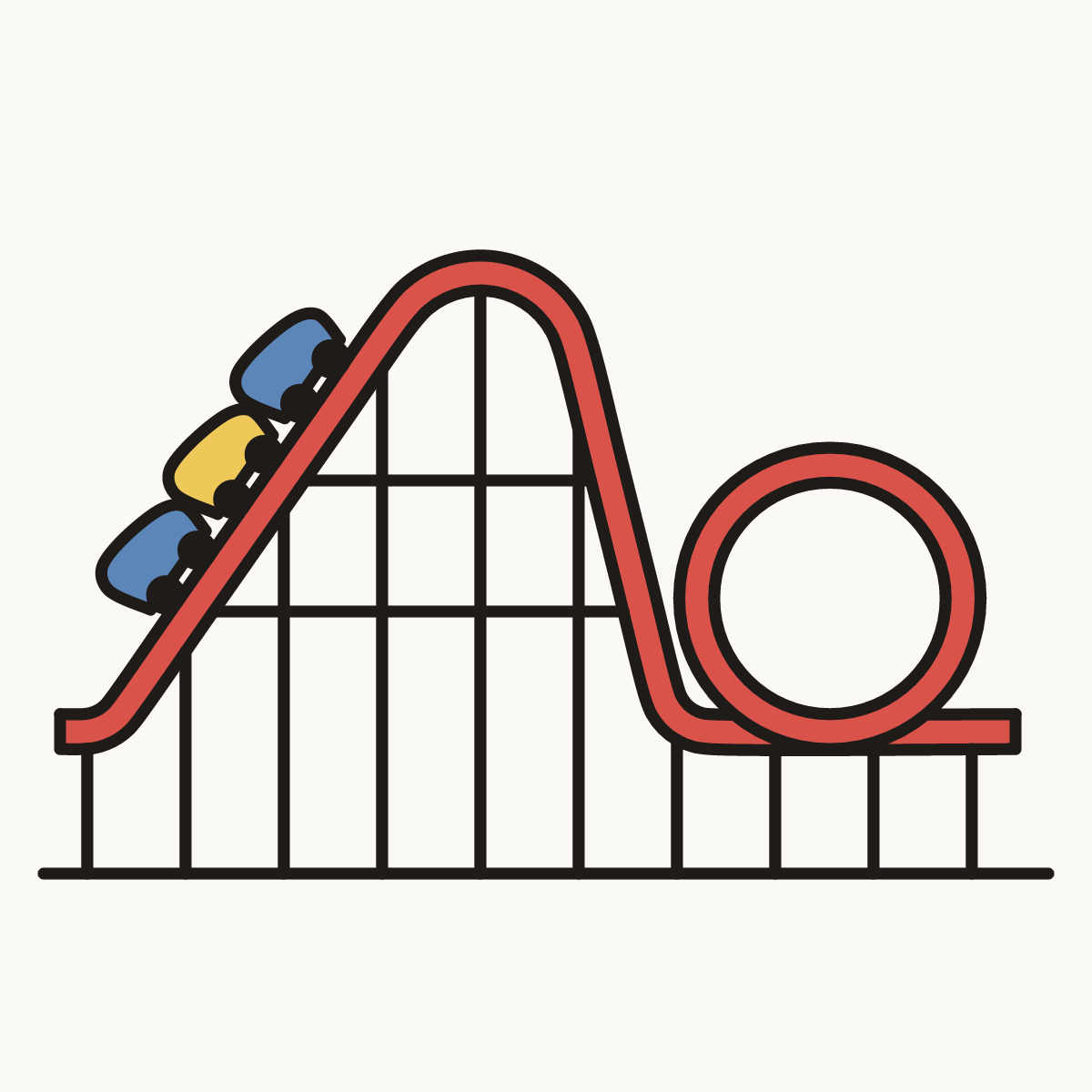 Finished drawing of a roller coaster