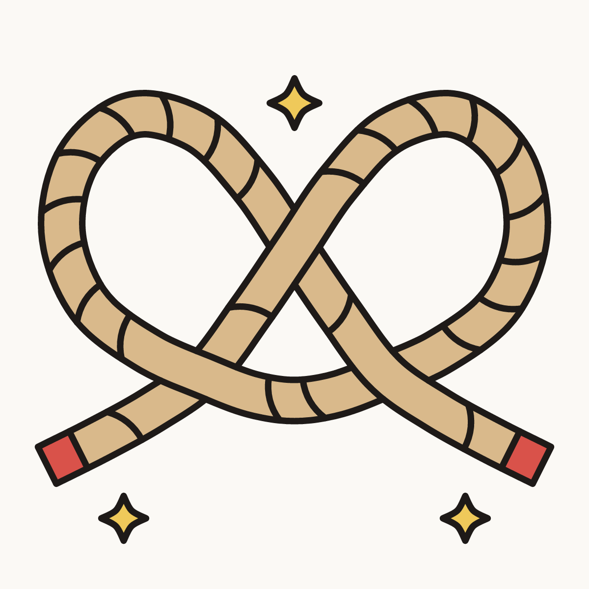 Finished drawing of a rope knot