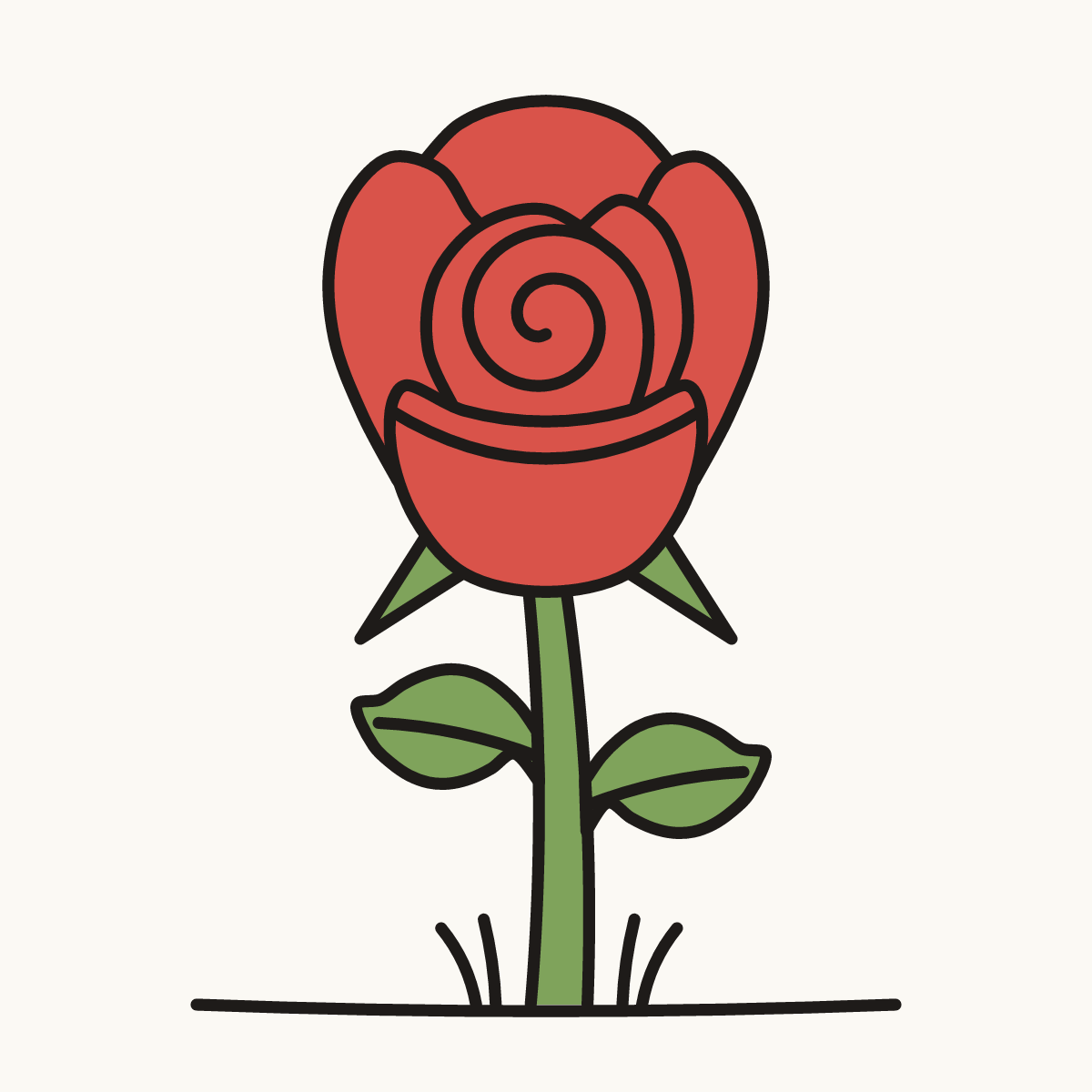 Finished drawing of a rose